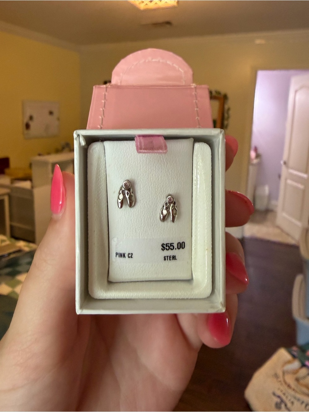 Kids sterling silver ballet earrings